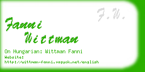 fanni wittman business card
